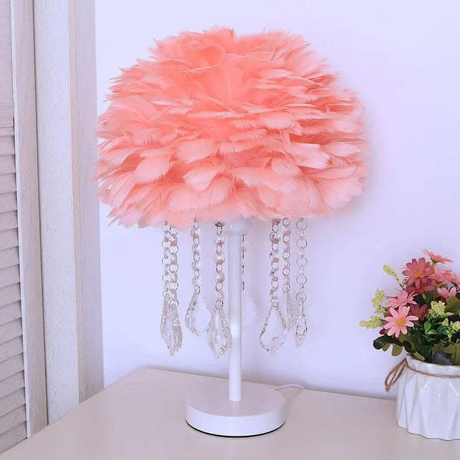 Feather Bedroom Light Luxury Crystal Dome Decorative Lamp Fendax 0