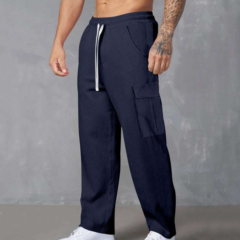 Autumn Retro Leisure Cargo Men's Versatile Loose-fitting Wide-leg Trousers
