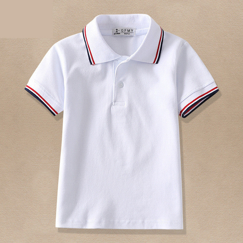 Children's White Lapel T-Shirt