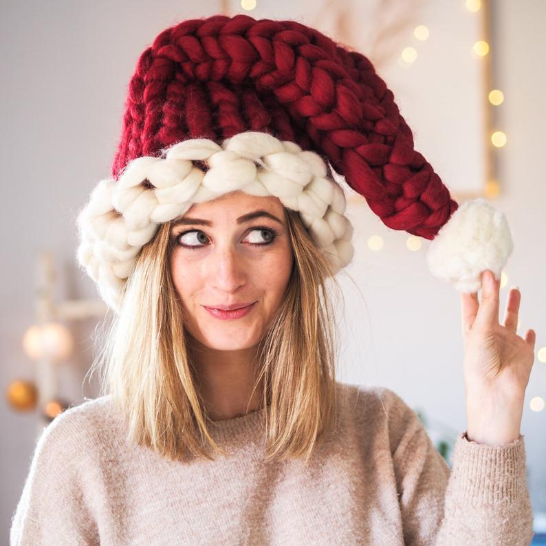 Christmas Plush Hat With Pompom