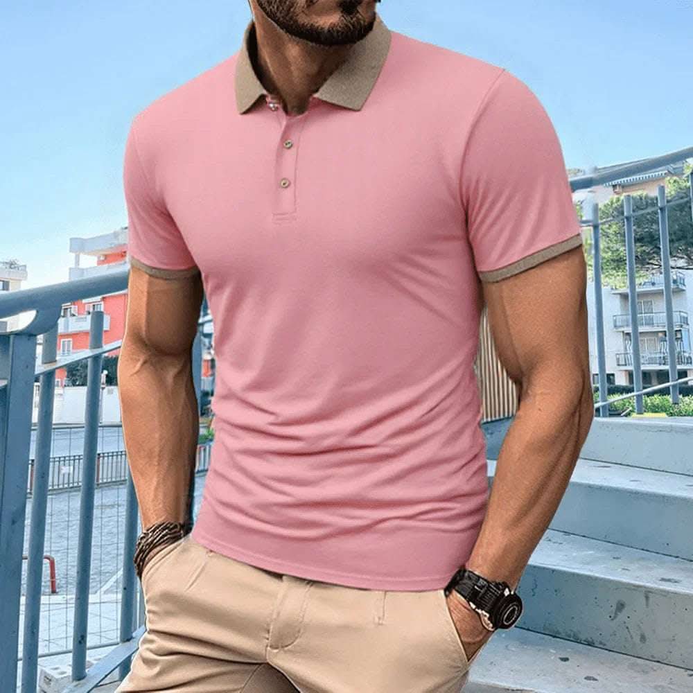 Summer Polo Shirt Printed T-shirt Short Sleeve High-end Lapel Fendax 0