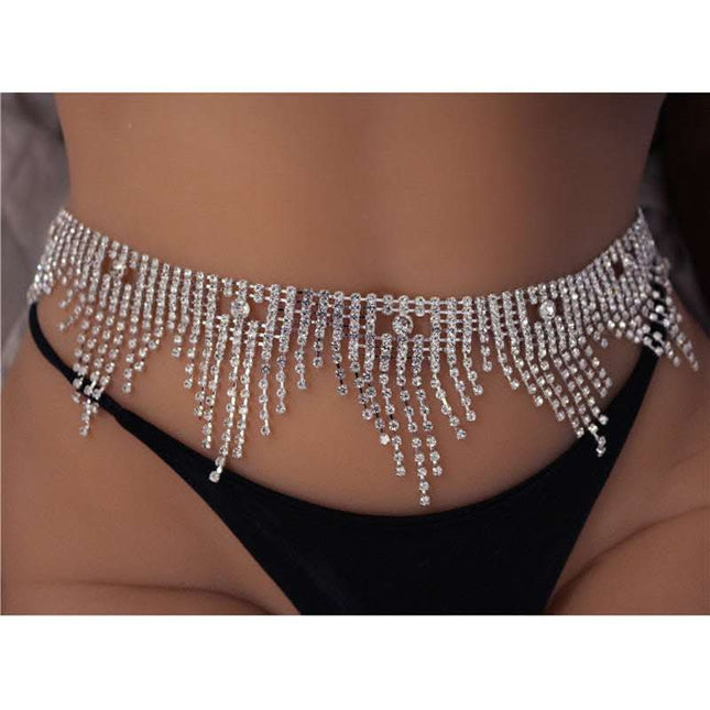 Cross-border Rhinestone Tassel Waist Chain Ins Wind Explosion Sexy Waist Chain Fendax 0