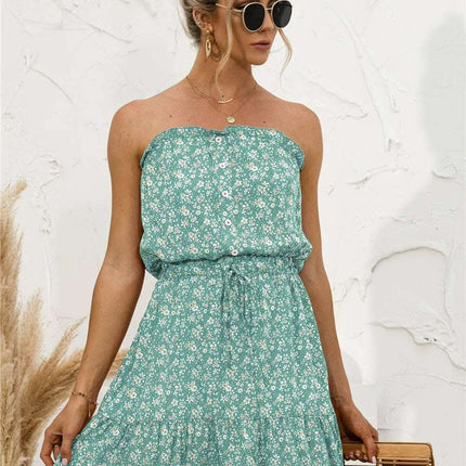 Summer New Sexy Tube Top Floral Dress Fendax 0