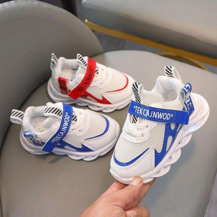 Children's Alphabet Webbing Mesh Breathable Kids Luminous Shoes Casual Sports Shoes Fendax 0