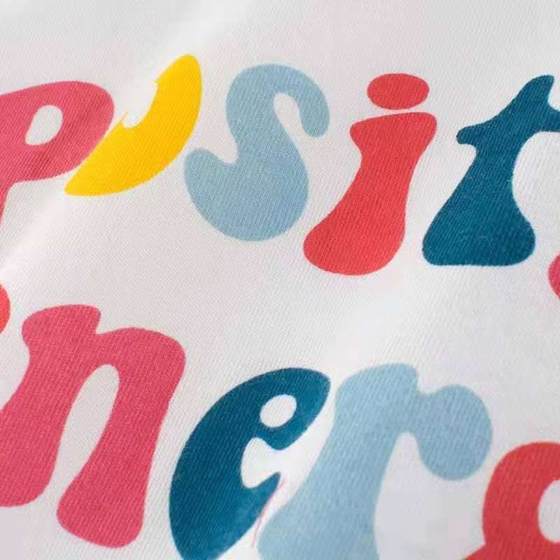 Children'S Clothing, Alphabet Pattern T-Shirts, Cartoon Girls, Short Sleeves Fendax 0