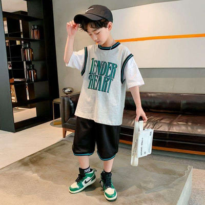 Children's Clothing Boys Summer Short-sleeved Suit Fendax 0