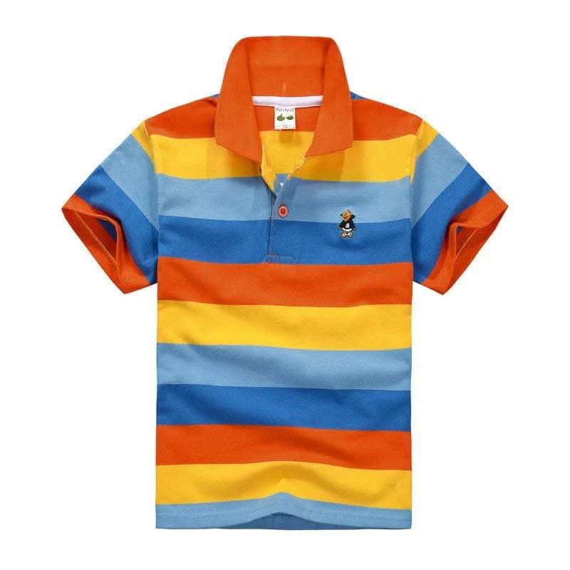 CUHK Children's T-shirt Cotton Striped Lapel Polo Shirt Fendax 0