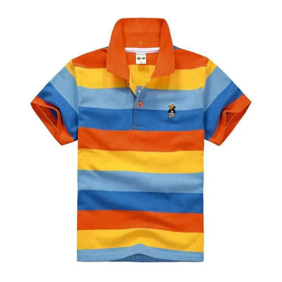 CUHK Children's T-shirt Cotton Striped Lapel Polo Shirt Fendax 0