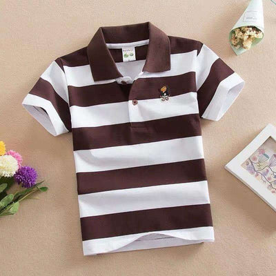 CUHK Children's T-shirt Cotton Striped Lapel Polo Shirt Fendax 0