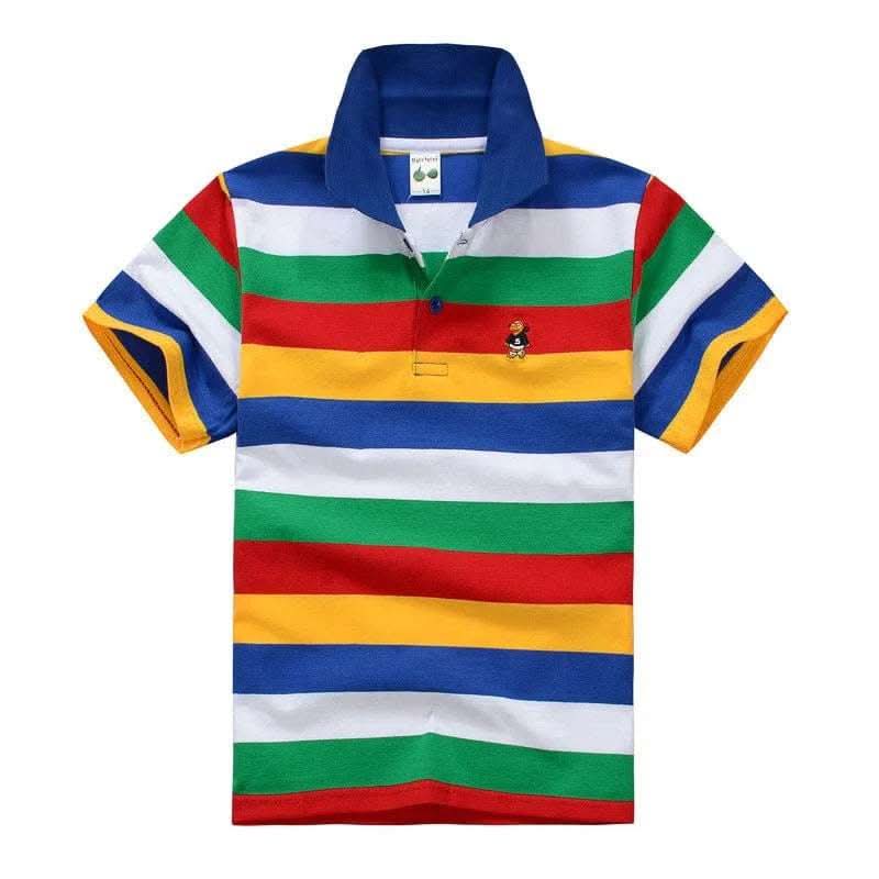 CUHK Children's T-shirt Cotton Striped Lapel Polo Shirt Fendax 0