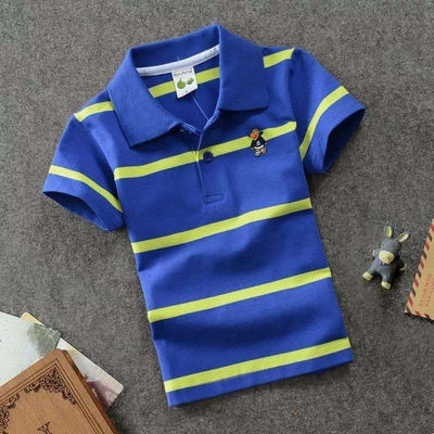 CUHK Children's T-shirt Cotton Striped Lapel Polo Shirt Fendax 0