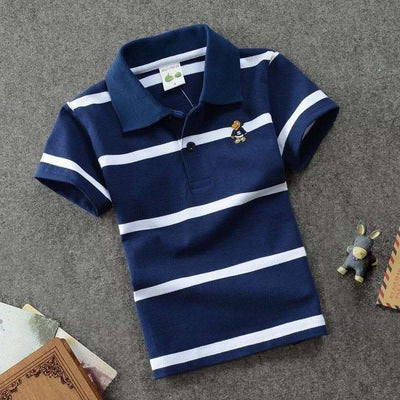 CUHK Children's T-shirt Cotton Striped Lapel Polo Shirt Fendax 0