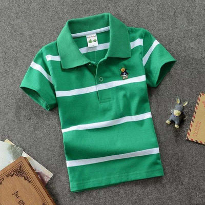 CUHK Children's T-shirt Cotton Striped Lapel Polo Shirt Fendax 0