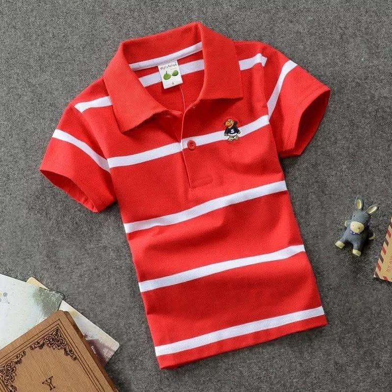 CUHK Children's T-shirt Cotton Striped Lapel Polo Shirt Fendax 0