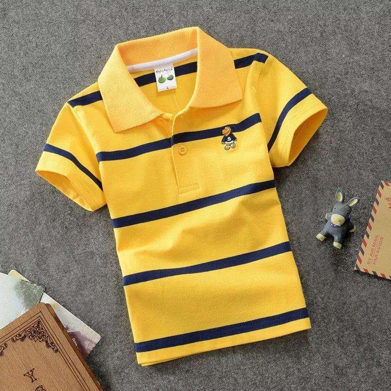 CUHK Children's T-shirt Cotton Striped Lapel Polo Shirt Fendax 0