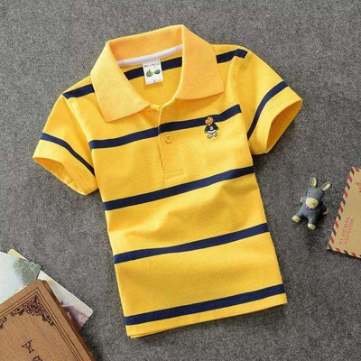 CUHK Children's T-shirt Cotton Striped Lapel Polo Shirt Fendax 0