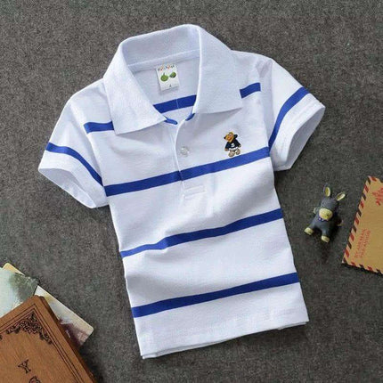 CUHK Children's T-shirt Cotton Striped Lapel Polo Shirt Fendax 0