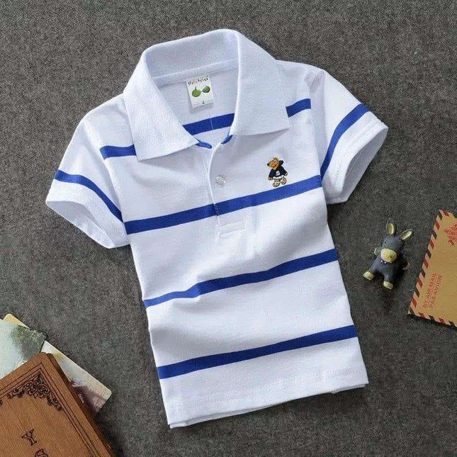 CUHK Children's T-shirt Cotton Striped Lapel Polo Shirt Fendax 0