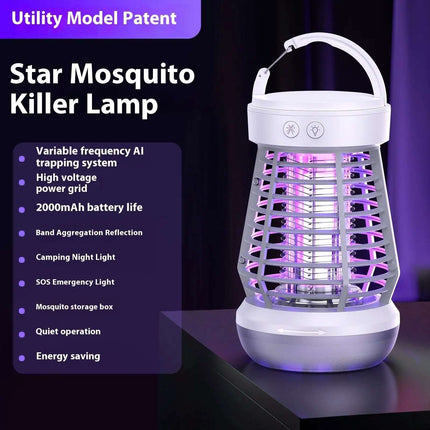 2in1 Mosquito Killer Lamp Electric Fly Catcher USB Rechargeable Electric Mosquito Swatter Electric Fly Trap With Night Light S0S Emergency Light Mosquito Killer Terrace Camping Fendax 0
