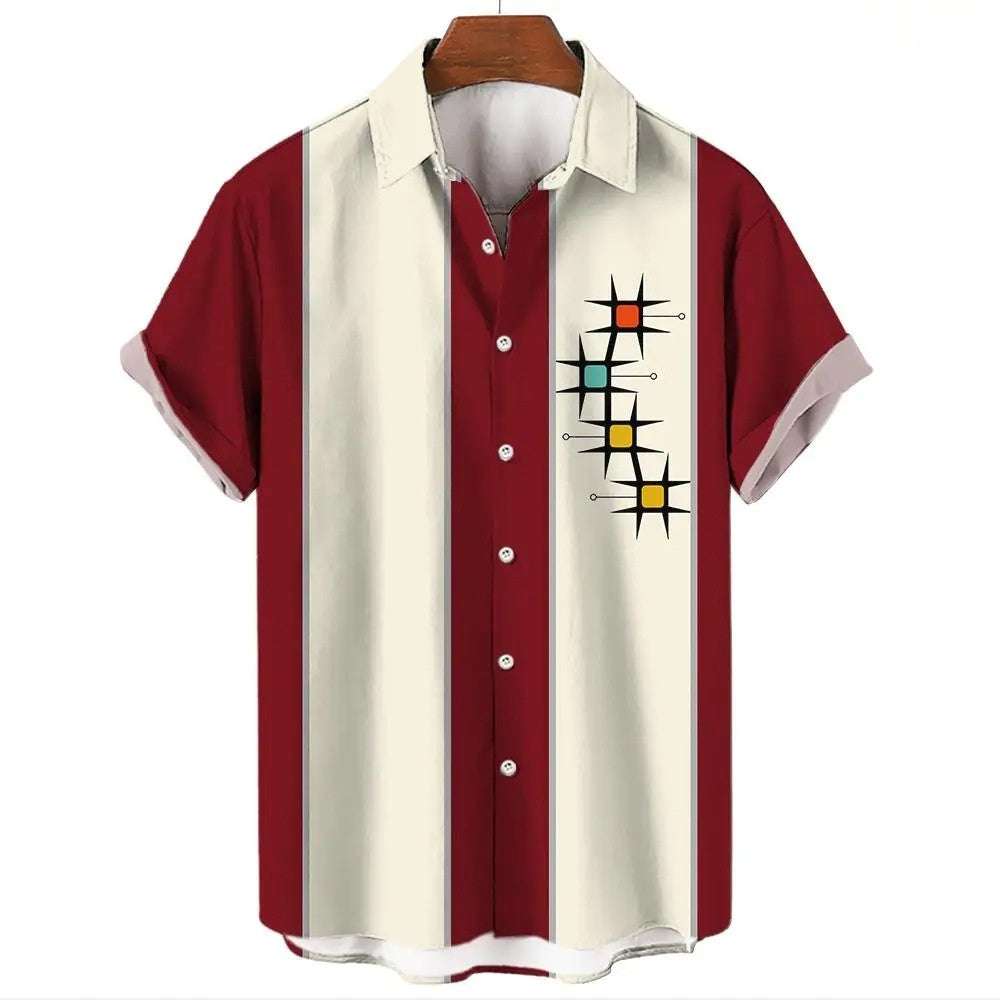 Men's Hawaiian Shirt Casual Button Short Sleeve Fendax 0