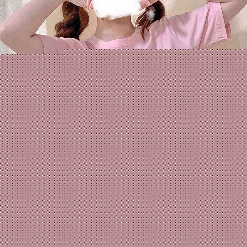 Cute And Sweet Japanese Girl Short-sleeved T-shirt Female Loose And Thin High-waist All-match Short Crop Top Fendax 0