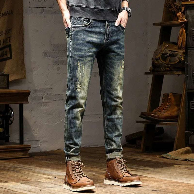 High-end Jeans Men's Stretch Nostalgic Retro Fendax 0