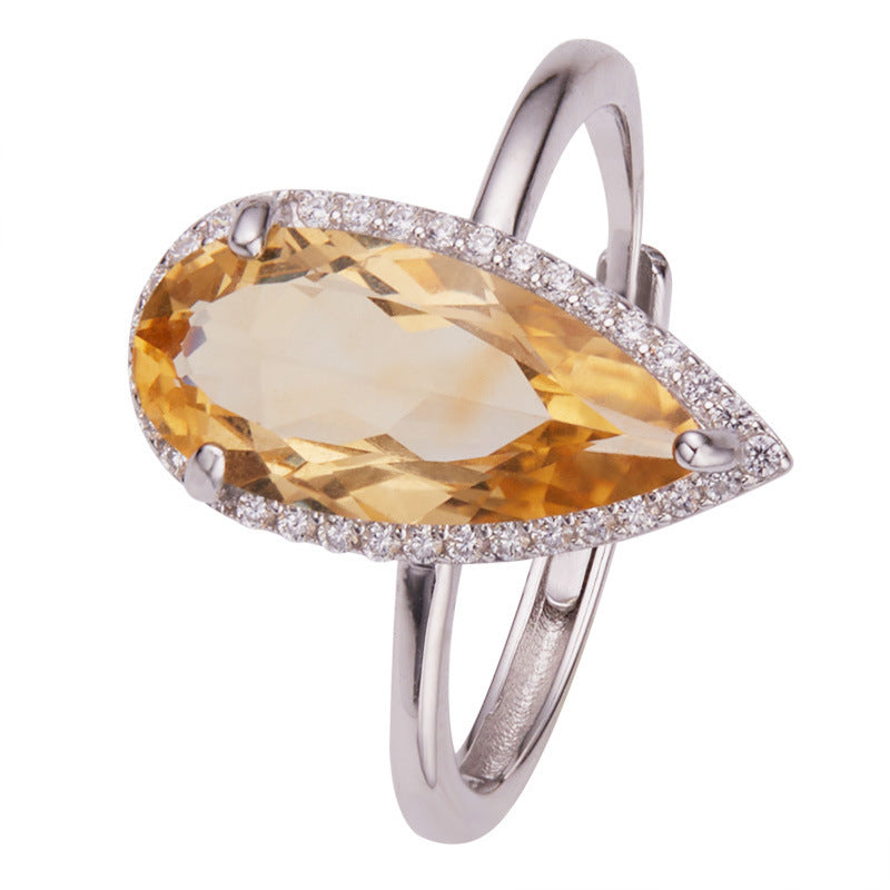 Women's Natural Topaz Citrine Necklace Set