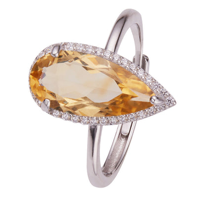 Women's Natural Topaz Citrine Necklace Set