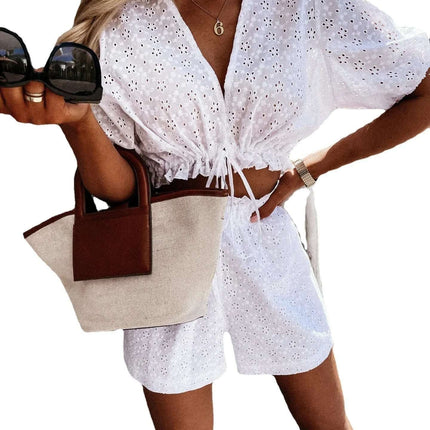 New Summer Lace Embroidery Fashion Temperament Suit Fendax 0