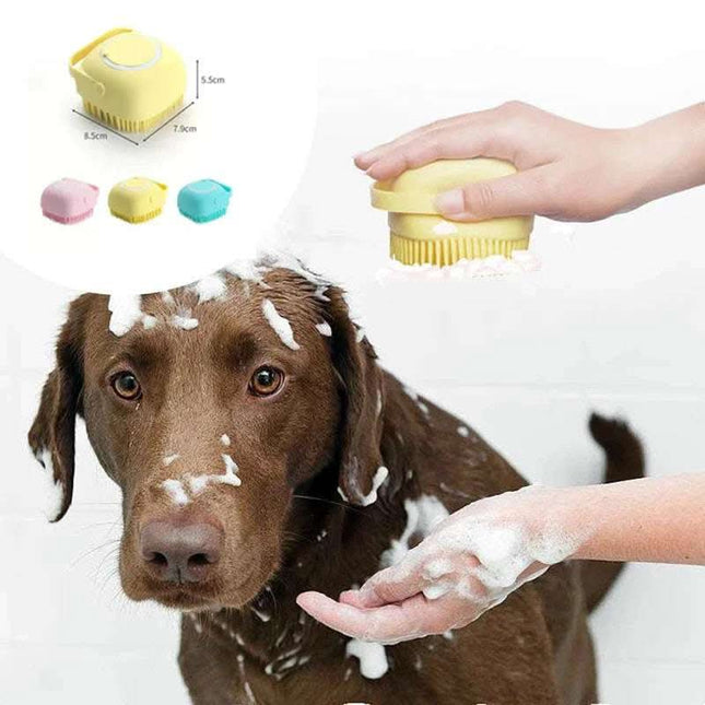 Silicone Dog Bath Massage Gloves Brush Pet Cat Bathroom Cleaning Tool Comb Brush For Dog Can Pour Shampoo Dog Grooming Supplies Fendax 0