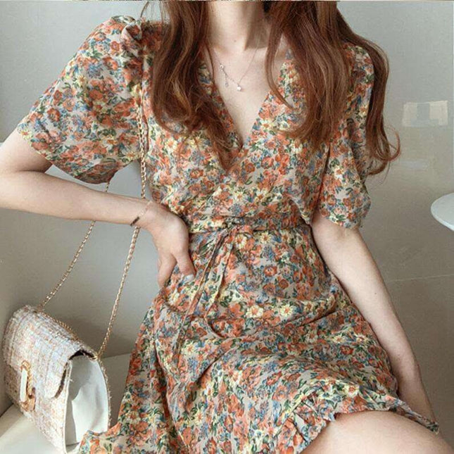 Short Sleeve Floral Dress Summer Fashion Temperament Fendax 0
