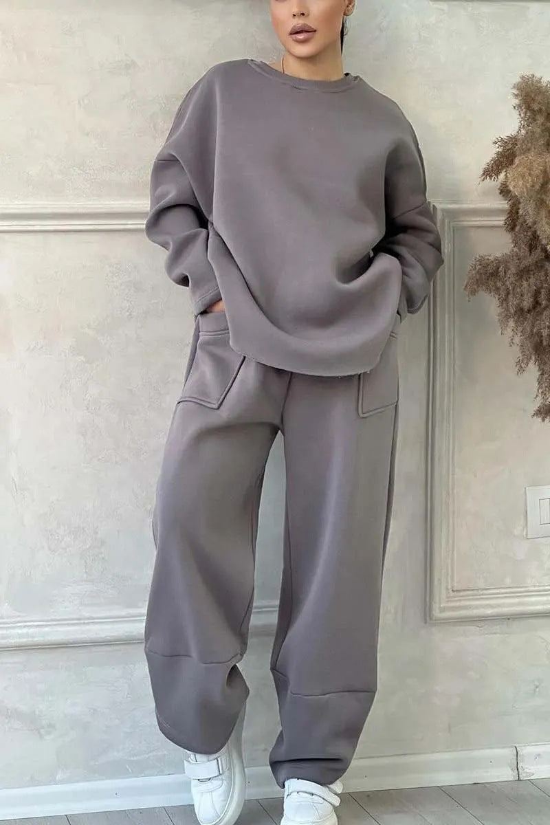 Long-sleeved Sweater Trousers Suit