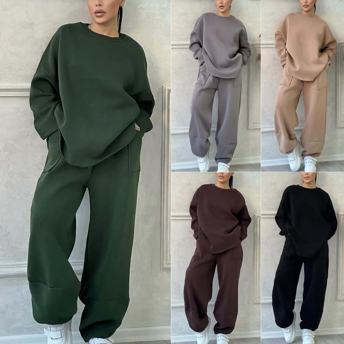 Long-sleeved Sweater Trousers Suit