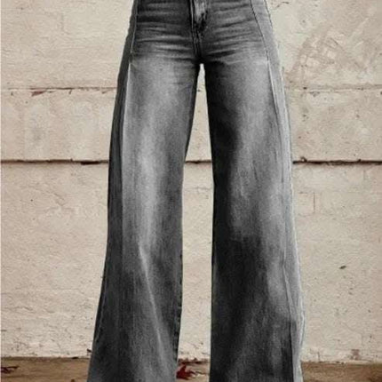 Wide-legged Pants Thermal Transfer Bell-bottom Pants Simulation Denim Trousers Fendax 0