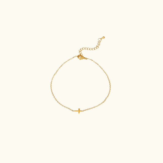 Retro 18K Gold Cross Fine Feet Chain Fendax 0