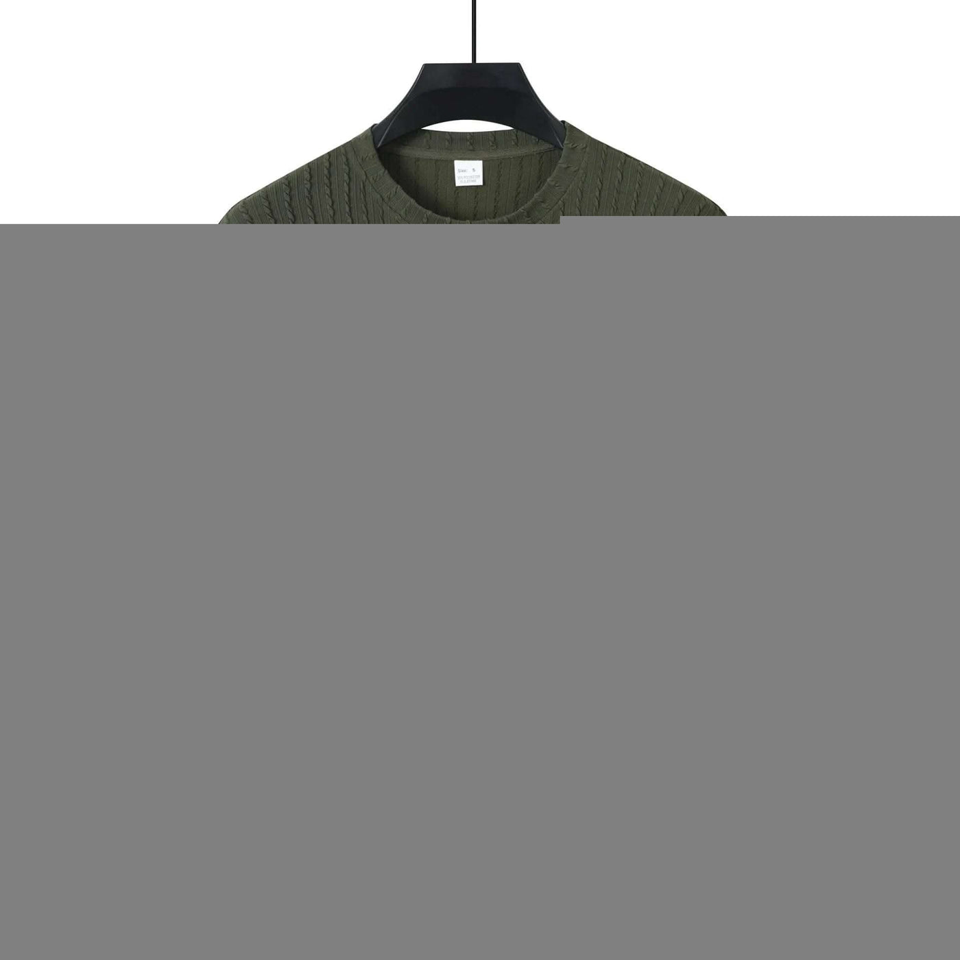 Men's Sports Solid Color Round Neck Pullover Vertical Pattern T-shirt Two-piece Set Fendax 0