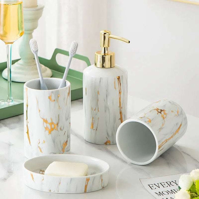 Bathroom Marble Bathroom Wash Kit Ceramic Fendax 0
