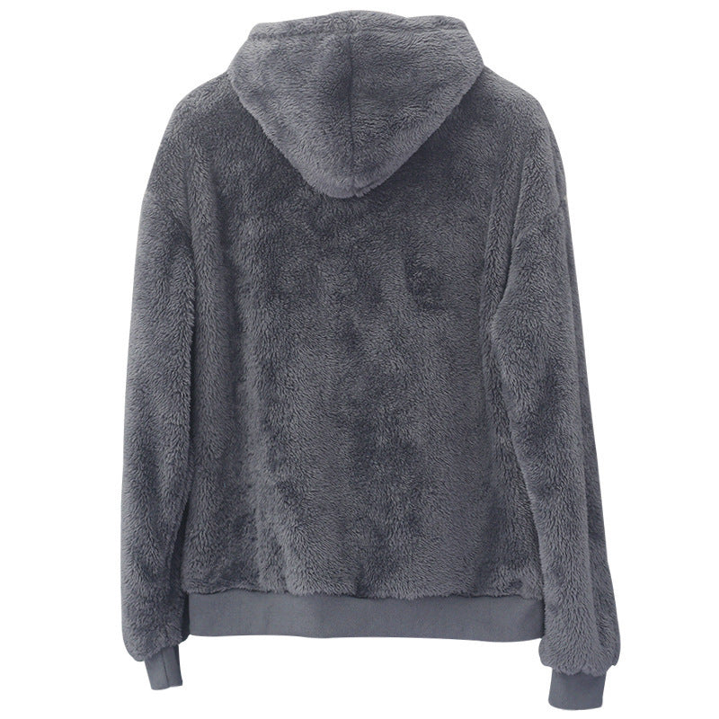 Double-sided Velvet Hooded Sweater