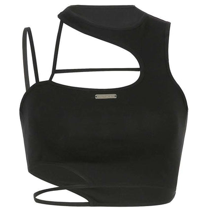Women's Fashionable Round Neck Slim Fit Crop Top Fendax 0