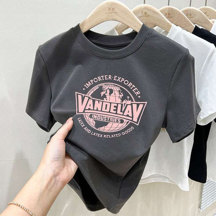 Retro Slim-fit Crop-top Women's Short-sleeved T-shirt Fendax 0
