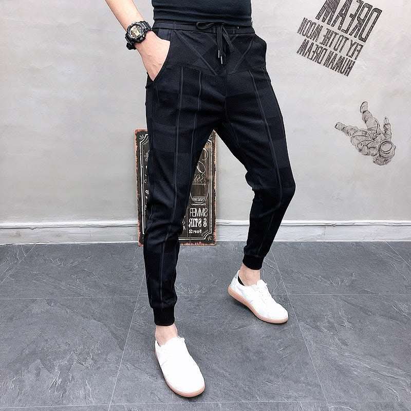 Summer Casual Pants Men's Korean Slim Plaid Pants Fendax 0