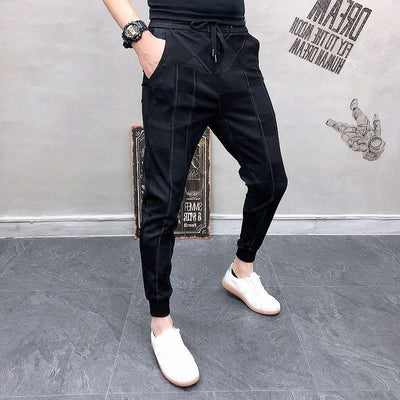 Summer Casual Pants Men's Korean Slim Plaid Pants Fendax 0