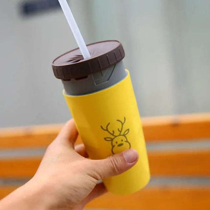 No Cover Twist Cup Travel Portable Cup Double Insulation Tumbler Straw Sippy Water Bottles Portable For Children Adults Fendax 0