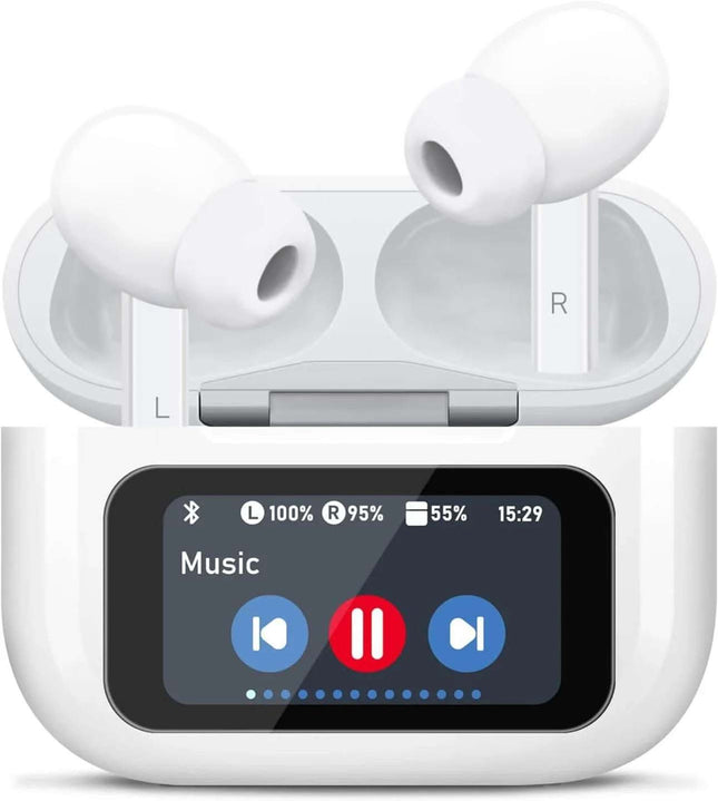 Wireless Earbuds, 5.4 Bluetooth Headphones With Touch Screen Ear Buds, ANC ENC Noise Cancelling Earbuds Headphones With Microphone, Wireless Bluetooth In Ear Earphones For Android IOS Phones Fendax 5