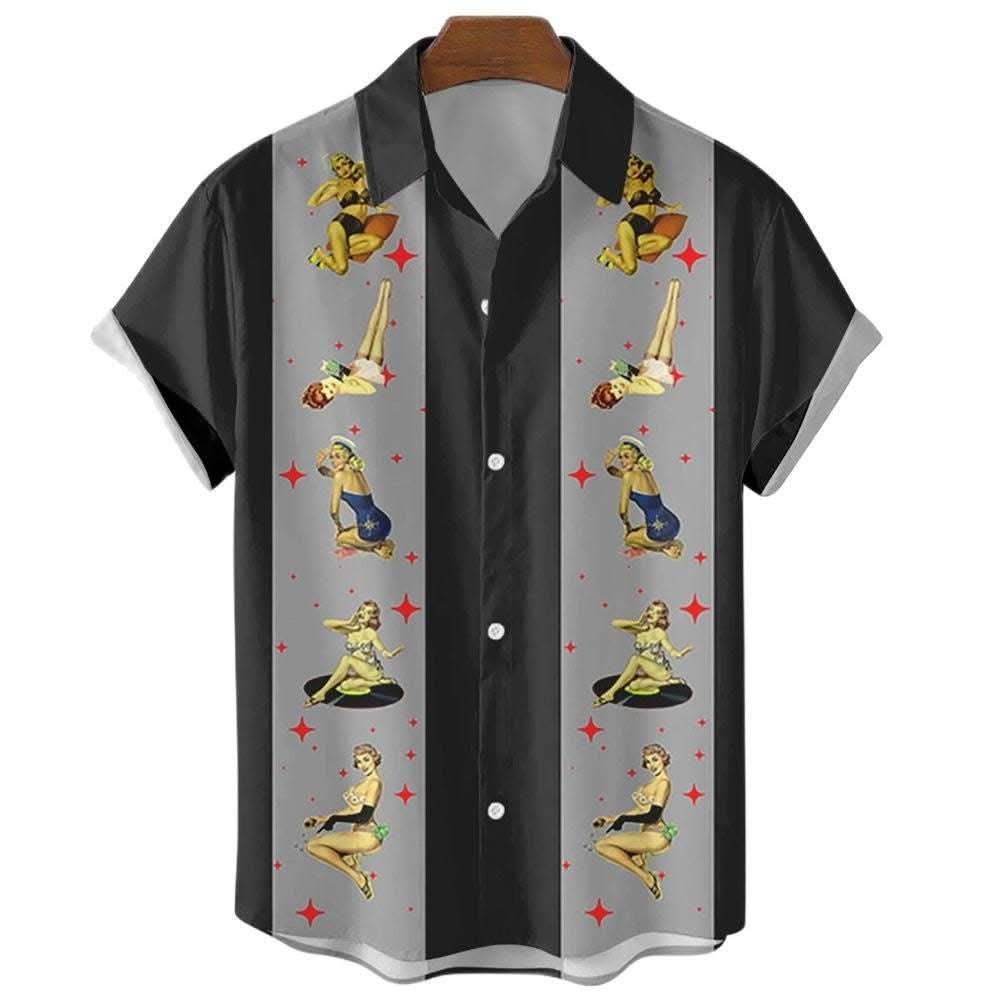 Men's Hawaiian Shirt Casual Button Short Sleeve Fendax 0