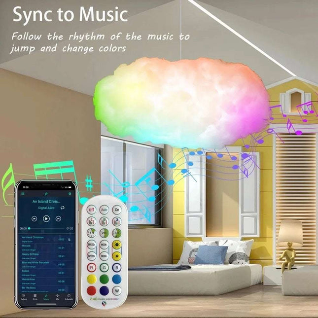 USB Cloud Light APP Control Music Synchronization 3D RGBIC Ambient Light Lightning Simulation Clouds Bedroom Room Light Fendax 0