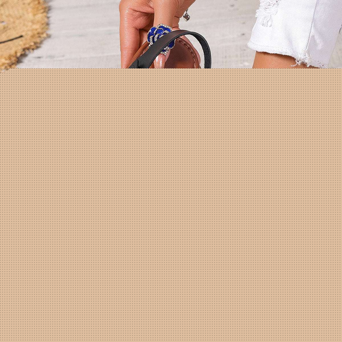 Women's Shoes Color Matching Velcro Women's Flat Sandals Fendax 0