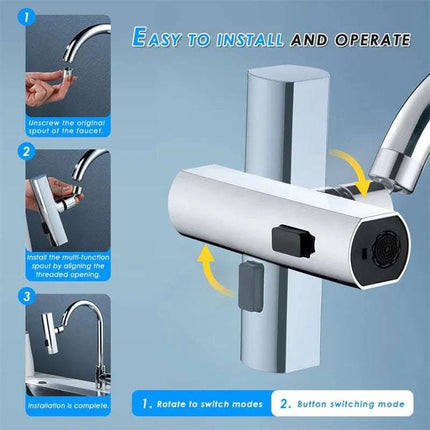 Kitchen Faucet Waterfall Outlet Splash Proof Universal Rotating Bubbler Multifunctional Water Nozzle Extension Kitchen Gadgets Fendax 0