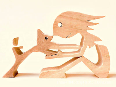 DIY Figurine Wood Dog Ornament