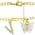 Gold white butterfly / V